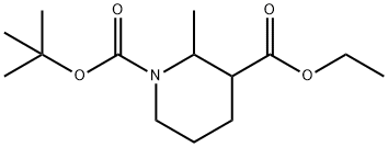 1-BOC-2-甲基哌啶-3-甲酸乙酯 结构式