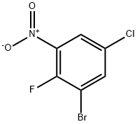 1-bromo-5-chloro-2-fluoro-3-nitrobenzene 化学構造式