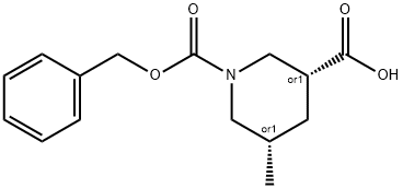 CIS-1-(BENZYLOXYCARBONYL)-5-METHYLPIPERIDINE-3-CARBOXYLIC ACID Struktur