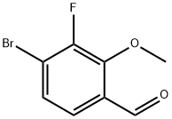 4-Bromo-3-fluoro-2-methoxy-benzaldehyde 化学構造式