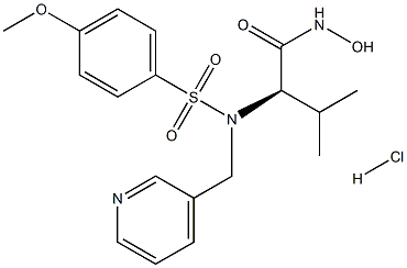 (2R)-N-hydroxy-2-[(4-methoxyphenyl)sulfonyl-(pyridin-3-ylmethyl)amino]-3-methylbutanamide:hydrochloride Struktur