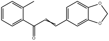 (2E)-3-(2H-1,3-ベンゾジオキソール-5-イル)-1-(2-メチルフェニル)プロプ-2-エン-1-オン 化学構造式