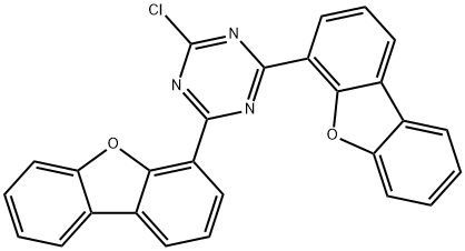 2-chloro-4,6-bis(4-dibenzofuranyl)-1,3,5-Triazine Structure