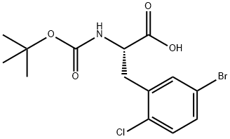 N-Boc-5-Bromo-2-chloro-DL-phenylalanine Struktur