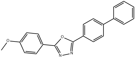 2-(4-ビフェニリル)-5-(4-メトキシフェニル)-1,3,4-オキサジアゾール 化学構造式