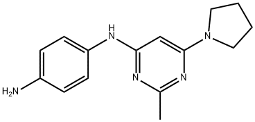 N1-[2-METHYL-6-(PYRROLIDIN-1-YL)PYRIMIDIN-4-YL]BENZENE-1,4-DIAMINE, 1706441-18-0, 结构式