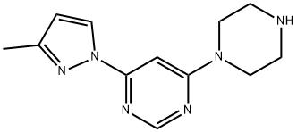 4-(3-METHYL-1H-PYRAZOL-1-YL)-6-(PIPERAZIN-1-YL)PYRIMIDINE, 1706454-54-7, 结构式