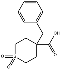 4-ベンジル-1,1-ジオキソ-1ラムダ(6)-チアン-4-カルボン酸 化学構造式