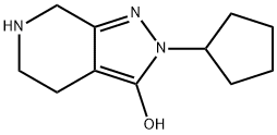 2-Cyclopentyl-4,5,6,7-tetrahydro-2H-pyrazolo[3,4-c]pyridin-3-ol 结构式