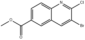 3-Bromo-2-chloro-quinoline-6-carboxylic acid methyl ester Struktur