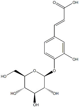 2-Propenoic acid,3-[4-(b-D-glucopyranosyloxy)-3-hydroxyphenyl]- Structure