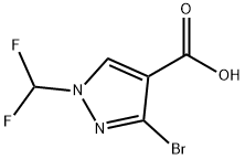 3-Bromo-1-difluoromethyl-1H-pyrazole-4-carboxylic acid Structure