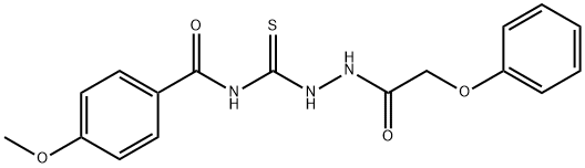 4-methoxy-N-{[2-(phenoxyacetyl)hydrazino]carbonothioyl}benzamide 结构式