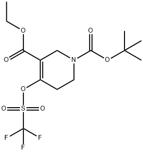 1-TERT-BUTYL 3-ETHYL 4-(TRIFLUOROMETHYLSULFONYLOXY)-5,6-DIHYDROPYRIDINE-1,3(2H)-DICARBOXYLATE Structure