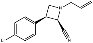(2R,3S)-1-allyl-3-(4-bromophenyl)azetidine-2-carbonitrile 化学構造式