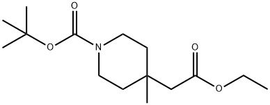 Ethyl 1-Boc-4-methyl-4-piperidineacetate Struktur