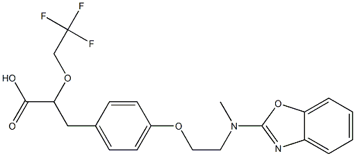 3-(4-(2-(benzo[d]oxazol-2-yl(methyl)amino)ethoxy)phenyl)-2-(2,2,2-trifluoroethoxy)propanoic acid Structure