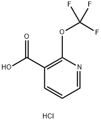 2-(トリフルオロメトキシ)ニコチン酸 塩酸塩 化学構造式