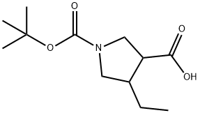 1,3-Pyrrolidinedicarboxylic acid, 4-ethyl-, 1-(1,1-dimethylethyl) ester Structure