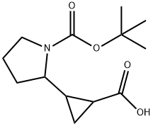 2-(1-(叔丁氧羰基)吡咯烷-2-基)环丙烷羧酸 结构式