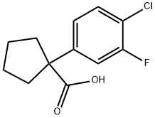 1-(4-chloro-3-fluorophenyl)cyclopentane-1-carboxylic acid 化学構造式