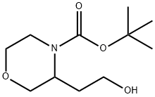 4-Morpholinecarboxylic acid, 3-(2-hydroxyethyl)-, 1,1-dimethylethyl ester 化学構造式
