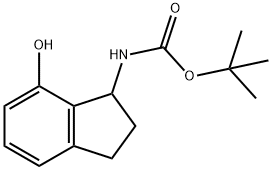 tert-butyl (7-hydroxy-2,3-dihydro-1H-inden-1-yl)carbamate Struktur