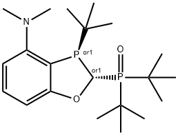 二叔丁基((2R,3R)-3-(叔丁基)-4-(二甲基氨基)-2,3-二氢苯并[D][1,3]氧杂磷杂环己烷-2-基)氧化膦 结构式