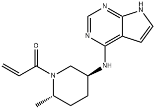 1-((2S,5S)-5-((7H-pyrrolo[2,3-d]pyrimidin-4-yl)amino)-2-methylpiperidin-1-yl)prop-2-en-1-one Structure