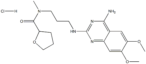 N-[3-[(4-amino-6,7-dimethoxyquinazolin-2-yl)amino]propyl]-N-methyloxolane-2-carboxamide:hydrochloride Struktur