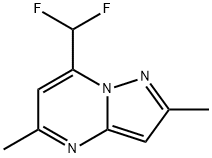 7-Difluoromethyl-2,5-dimethyl-pyrazolo[1,5-a]pyrimidine 化学構造式