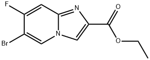 6-Bromo-7-fluoro-imidazo[1,2-a]pyridine-2-carboxylic acid ethyl ester 化学構造式