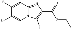 6-Bromo-7-fluoro-3-iodo-imidazo[1,2-a]pyridine-2-carboxylic acid ethyl ester Structure