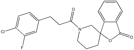 1'-[3-(4-chloro-3-fluorophenyl)propanoyl]spiro[2-benzofuran-3,3'-piperidine]-1-one 结构式