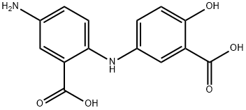 2-ヒドロキシ-5-アミノ-N-(2-カルボキシ-4-アミノフェニル)安息香酸 化学構造式