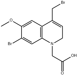 (7-Bromo-4-bromomethyl-6-methoxy-2H-quinolin-1-yl)-acetic acid,1799570-78-7,结构式