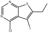 4-氯-6-乙基-5-碘噻吩并[2,3-D]嘧啶 结构式