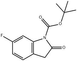 1H-Indole-1-carboxylic acid, 6-fluoro-2,3-dihydro-2-oxo-, 1,1-dimethylethyl ester Structure