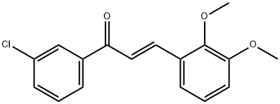 (2E)-1-(3-クロロフェニル)-3-(2,3-ジメトキシフェニル)プロプ-2-エン-1-オン 化学構造式