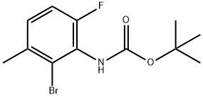 (2-溴-6-氟-3-甲基苯基)氨基甲酸叔丁酯, 1803561-17-2, 结构式