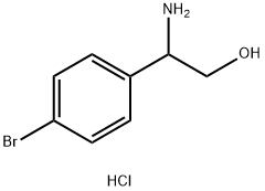 2-アミノ-2-(4-ブロモフェニル)エタノール塩酸塩 化学構造式