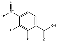 2,3-ジフルオロ-4-ニトロ安息香酸 化学構造式