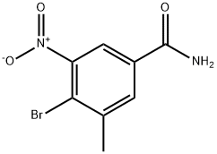 4-Bromo-3-methyl-5-nitro-benzamide, 1807208-72-5, 结构式