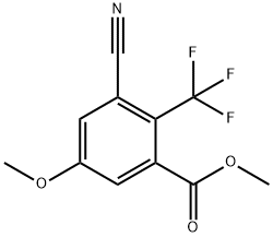 3-Cyano-5-methoxy-2-trifluoromethyl-benzoic acid methyl ester,1807252-03-4,结构式