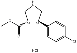 (3S,4R)-Methyl 4-(4-chlorophenyl)pyrrolidine-3-carboxylate hydrochloride,1807941-55-4,结构式