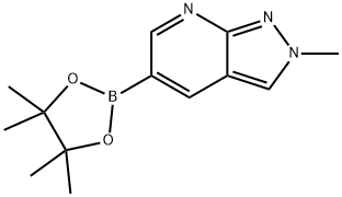2-甲基-5-(4,4,5,5-四甲基-1,3,2-二氧硼杂环戊烷-2-基)-2H-吡唑并[3,4-B]吡啶,1809889-70-0,结构式