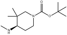 (R)-TERT-BUTYL 3,3-DIMETHYL-4-(METHYLAMINO)PIPERIDINE-1-CARBOXYLATE Structure