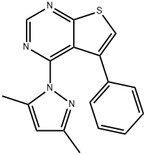 4-(3,5-dimethyl-1H-pyrazol-1-yl)-5-phenylthieno[2,3-d]pyrimidine Structure