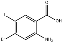 2-Amino-4-bromo-5-iodo-benzoic acid 化学構造式