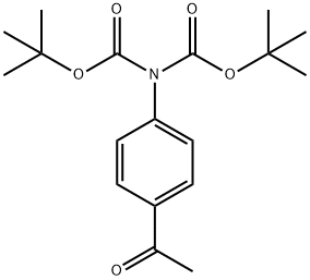 1-[(4-N,N-ジ-BOC-アミノフェニル]エタノン 化学構造式
